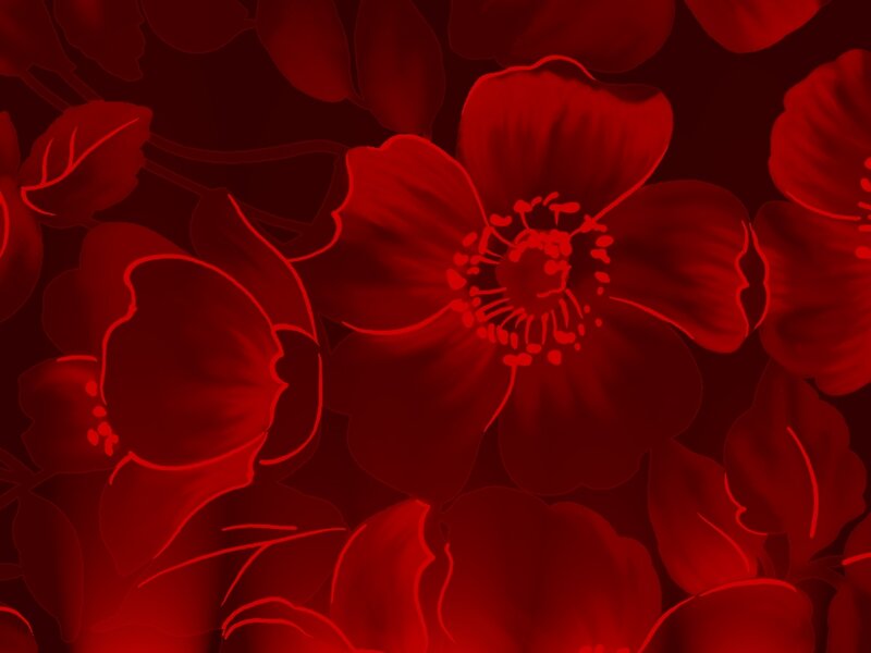 Red Flowers Pattern