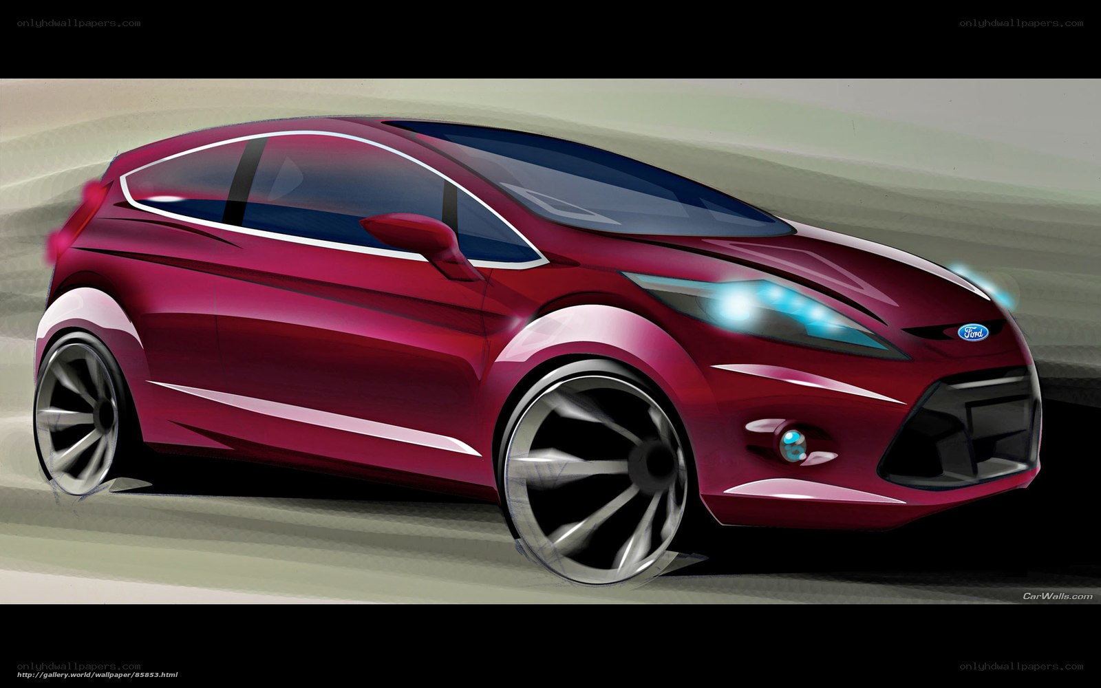 Red Ford Concept Car Design