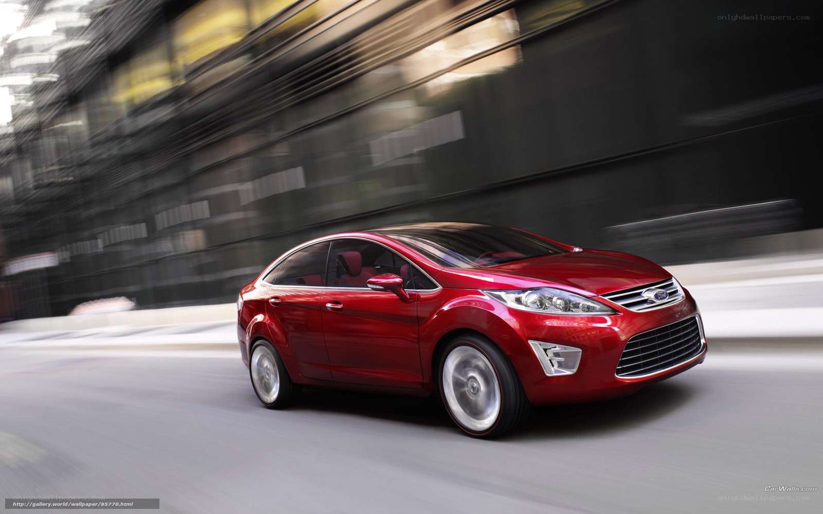 Red Ford Concept Car in Motion