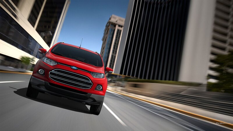 Red Ford EcoSport — Dynamic, Afternoon, 3d Render