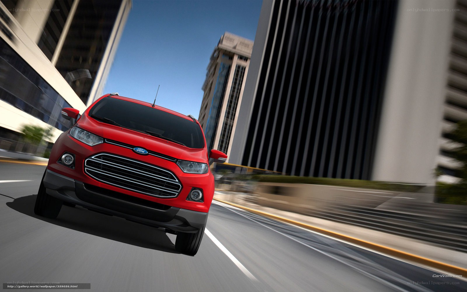 Red Ford EcoSport in city