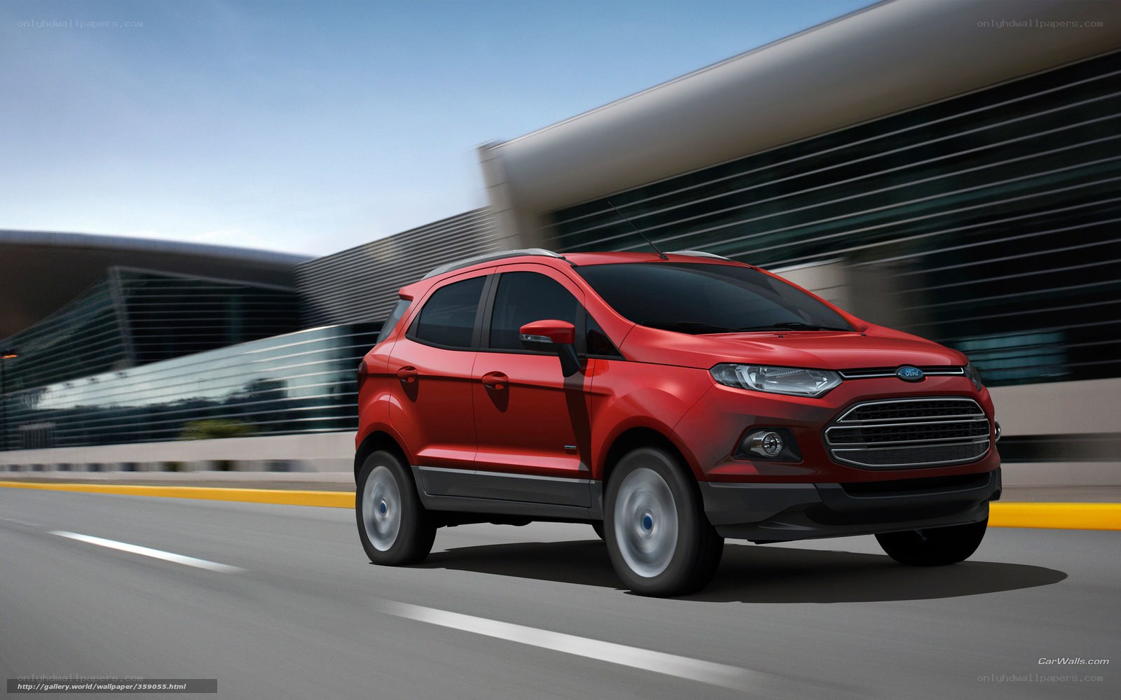 Red Ford EcoSport in motion
