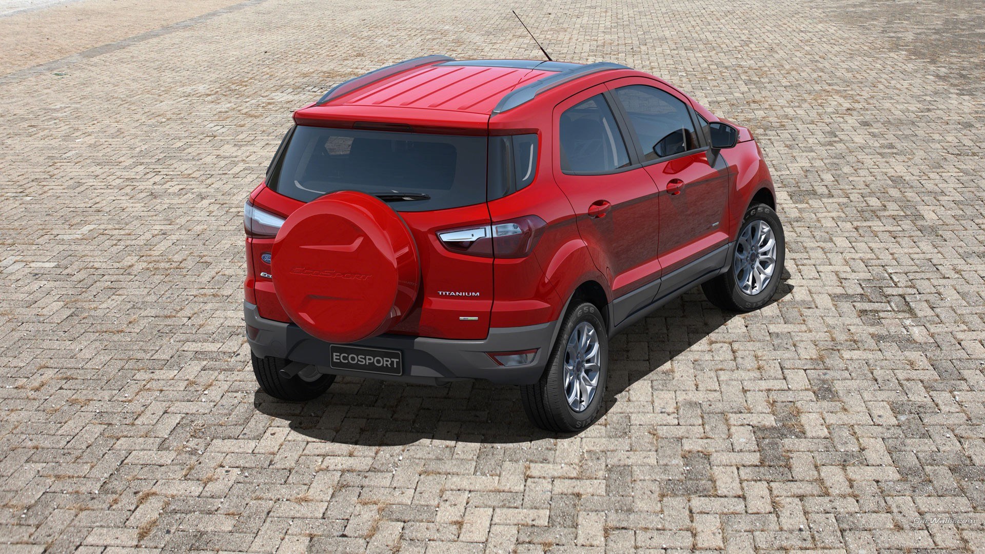 Red Ford EcoSport Titanium
