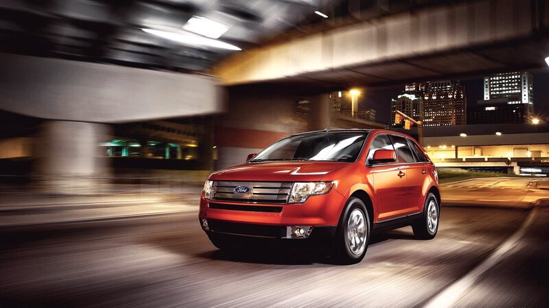 Red Ford Edge SUV — Dynamic, Night, Photograph