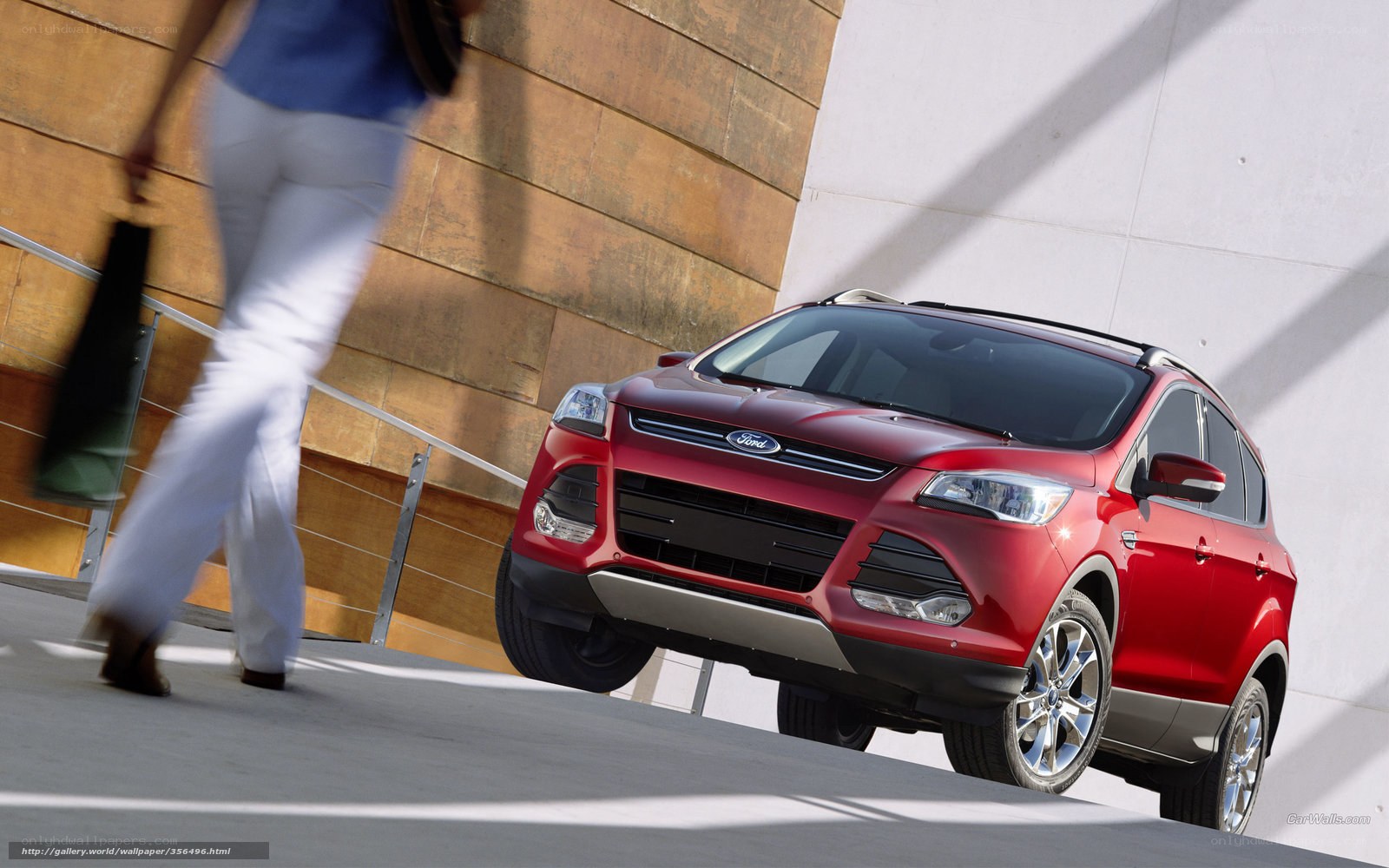 Red Ford Escape in urban setting