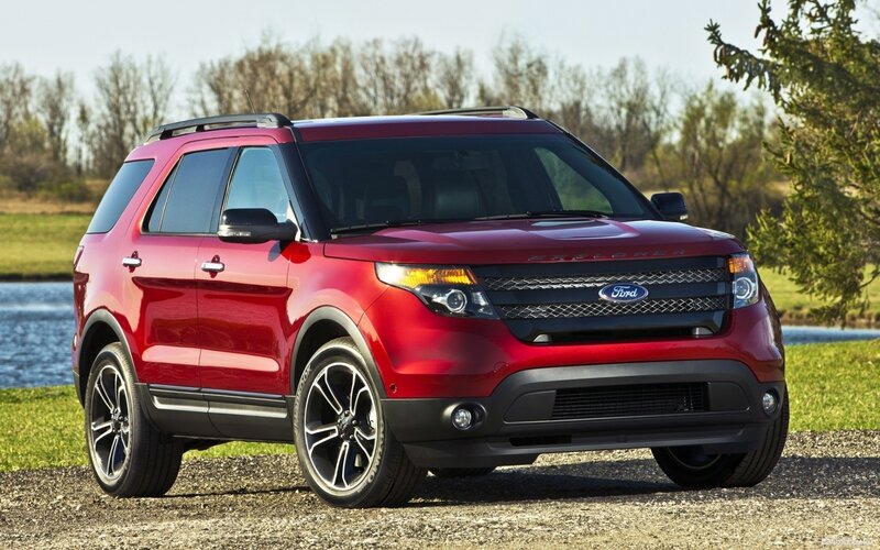 Red Ford Explorer SUV — Serene, Afternoon, Photograph