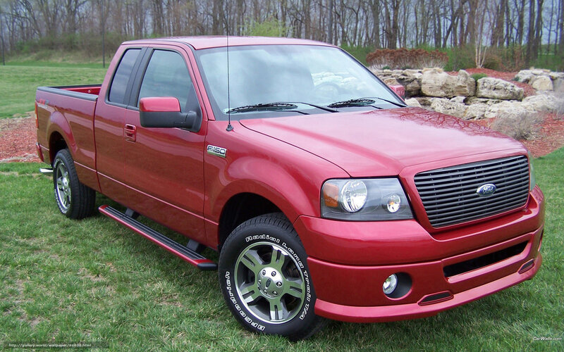red ford f-150 pickup truck