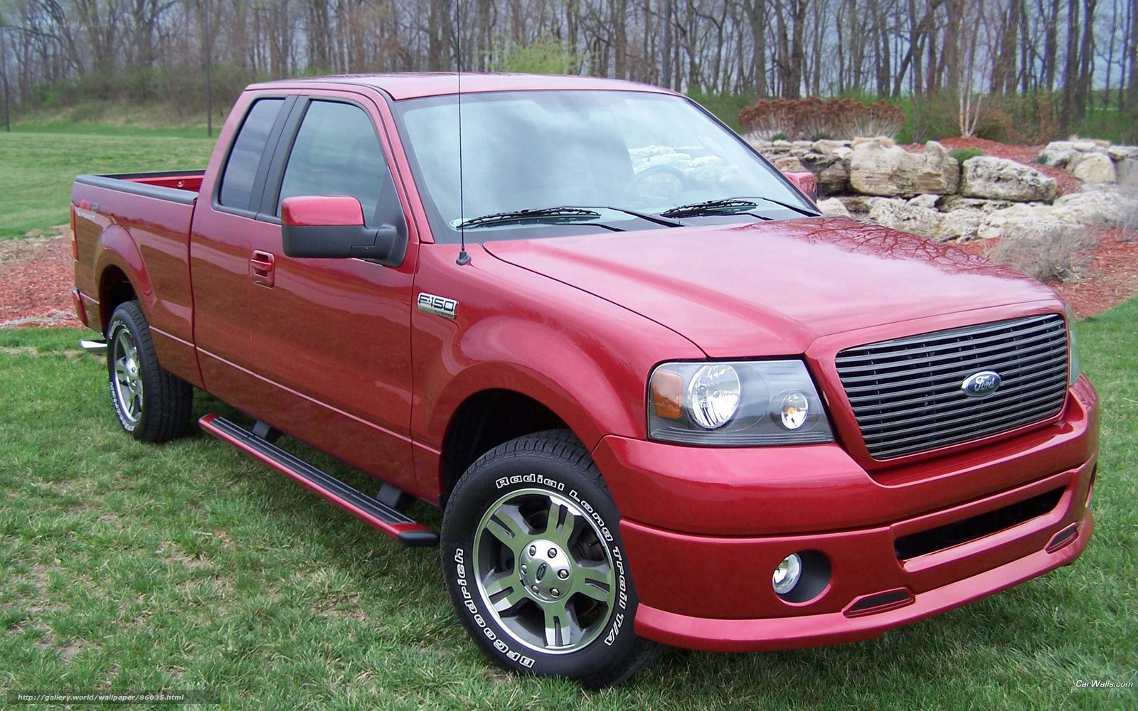 red ford f-150 pickup truck