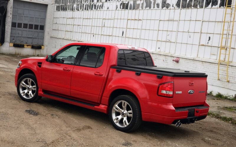 Red Ford F-150 pickup truck