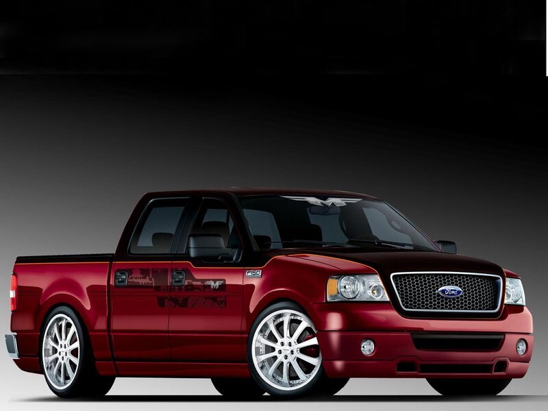Red Ford F-150 pickup truck