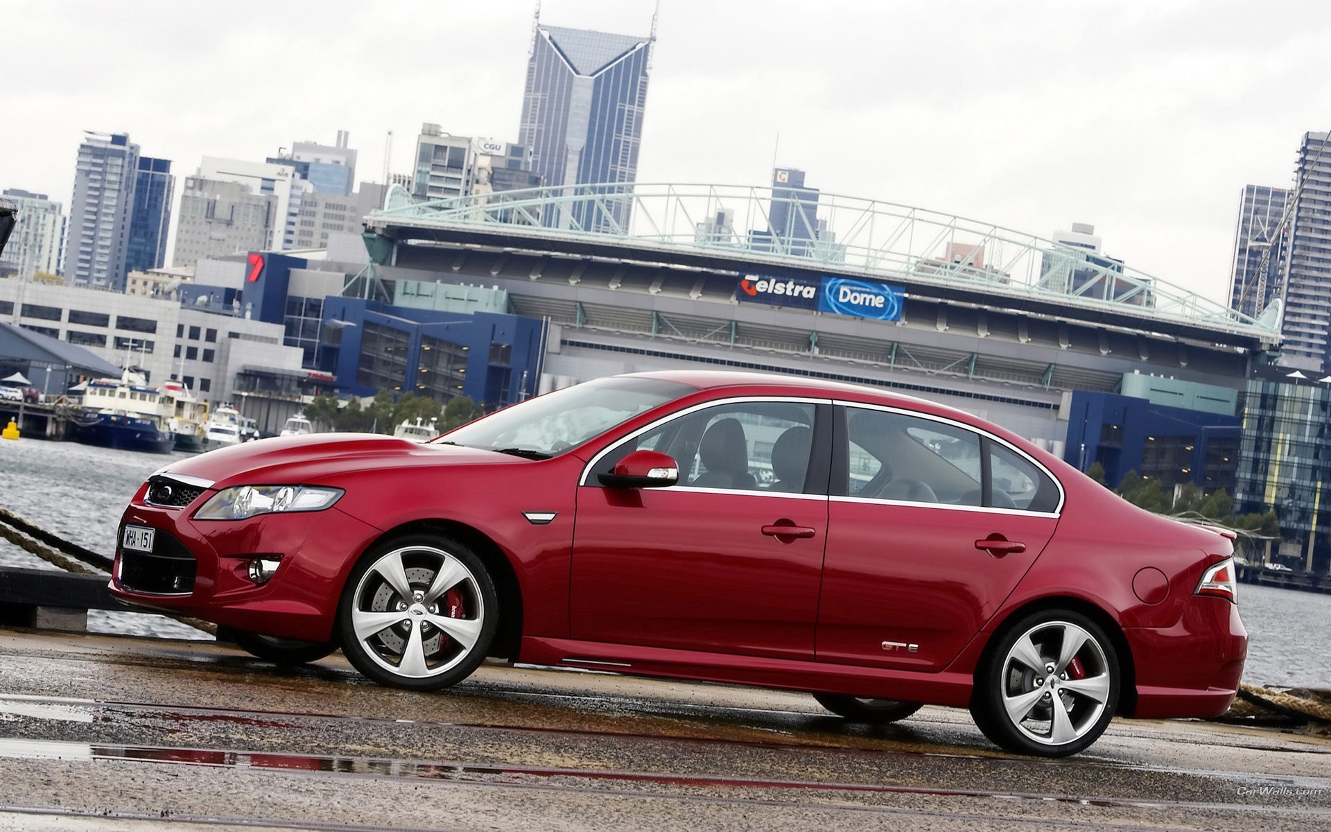 Red Ford Falcon GT-E sedan