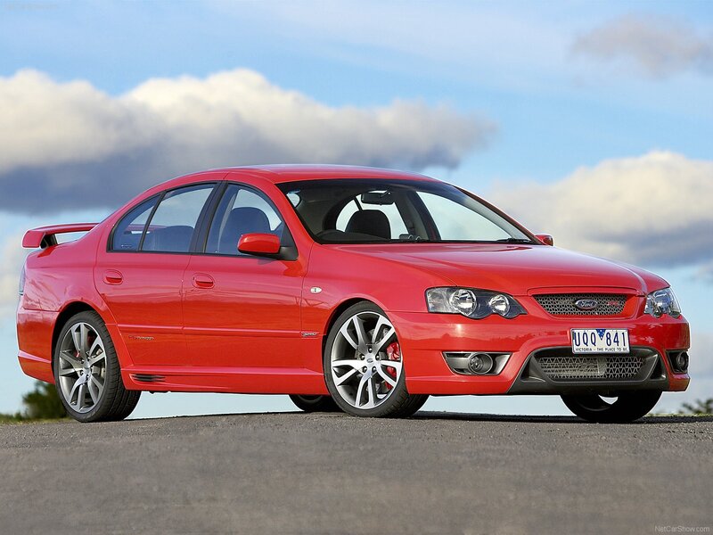 Red Ford Falcon GT sedan