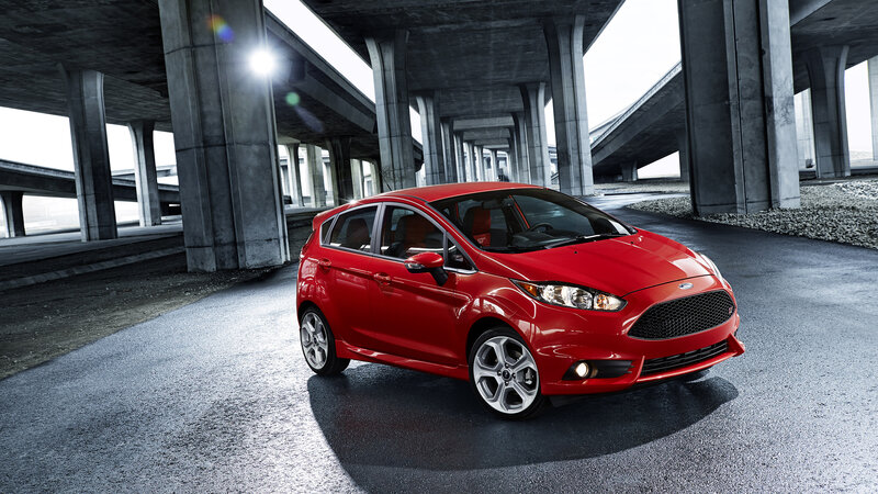 Red Ford Fiesta Car — Dramatic, Photograph