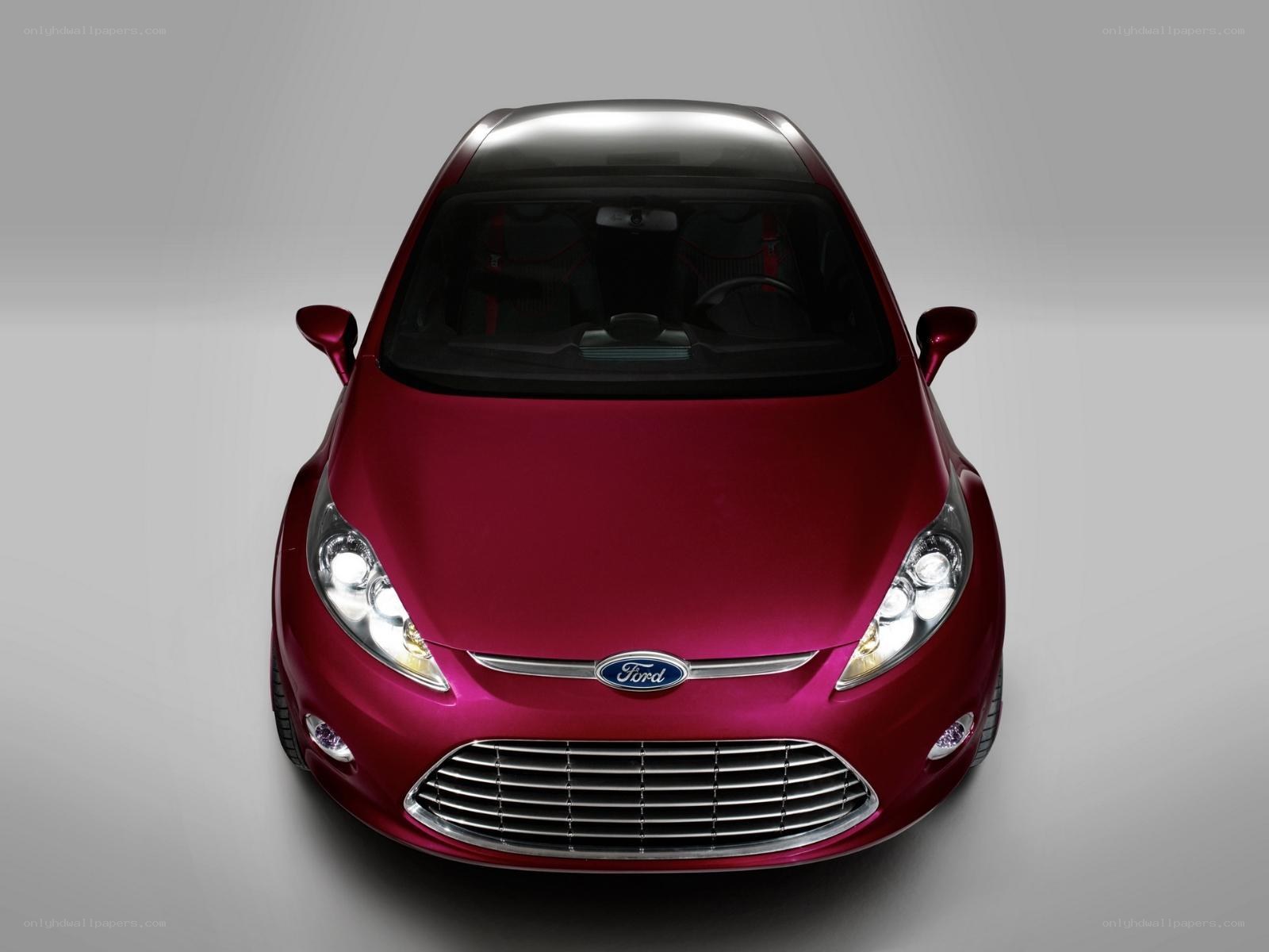 Red Ford Fiesta front view