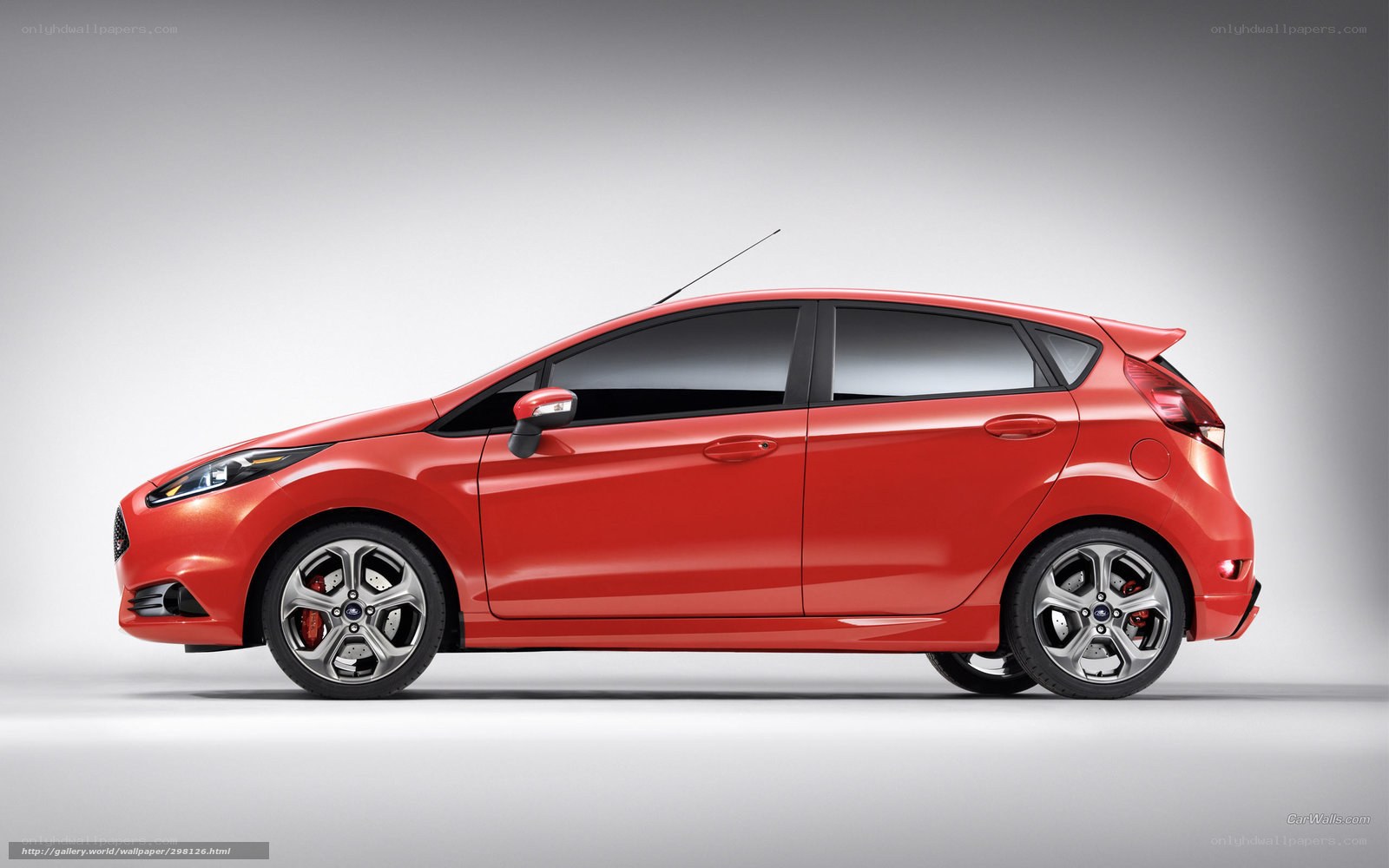 Red Ford Fiesta hatchback