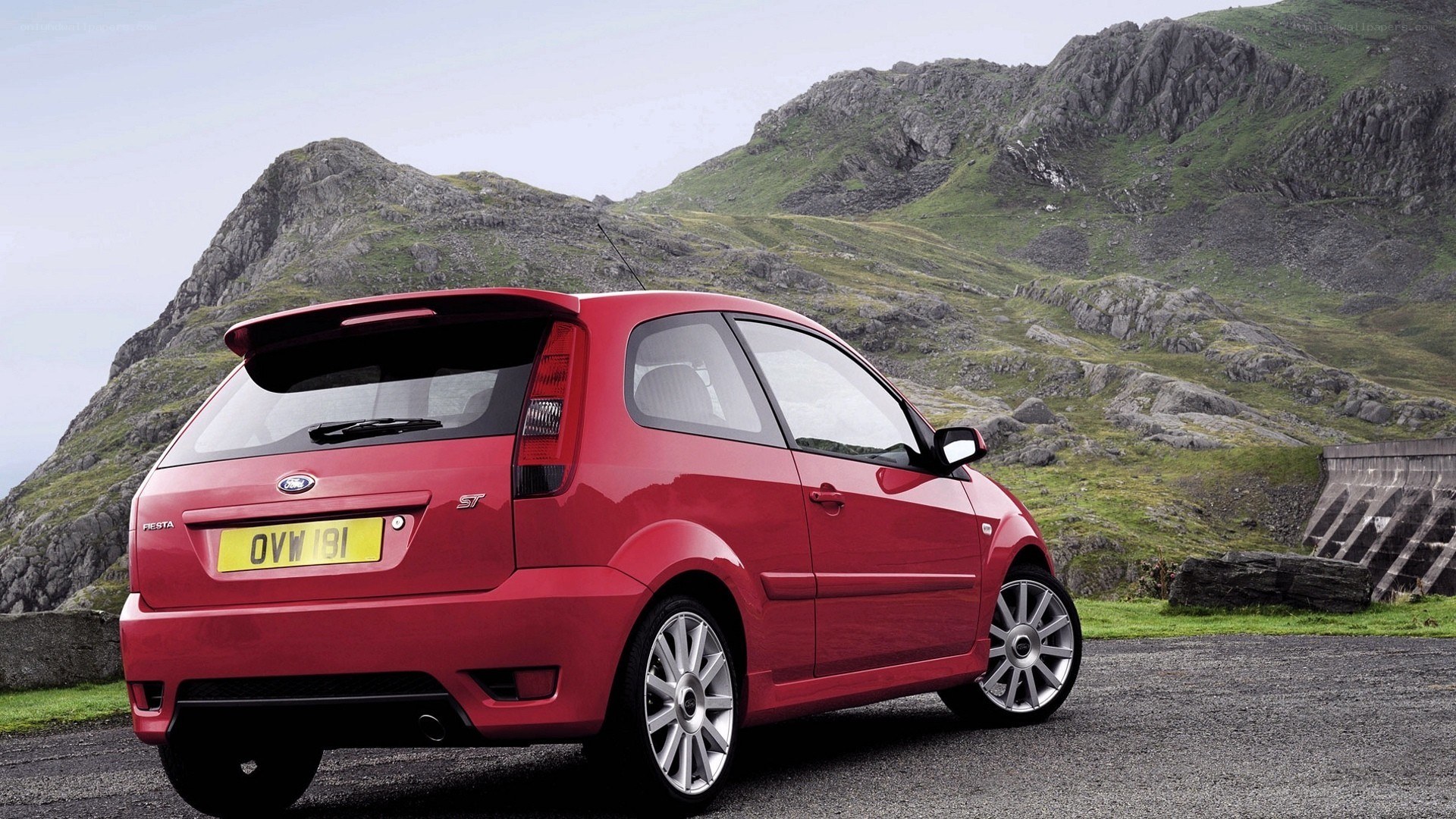 Red Ford Fiesta ST parked