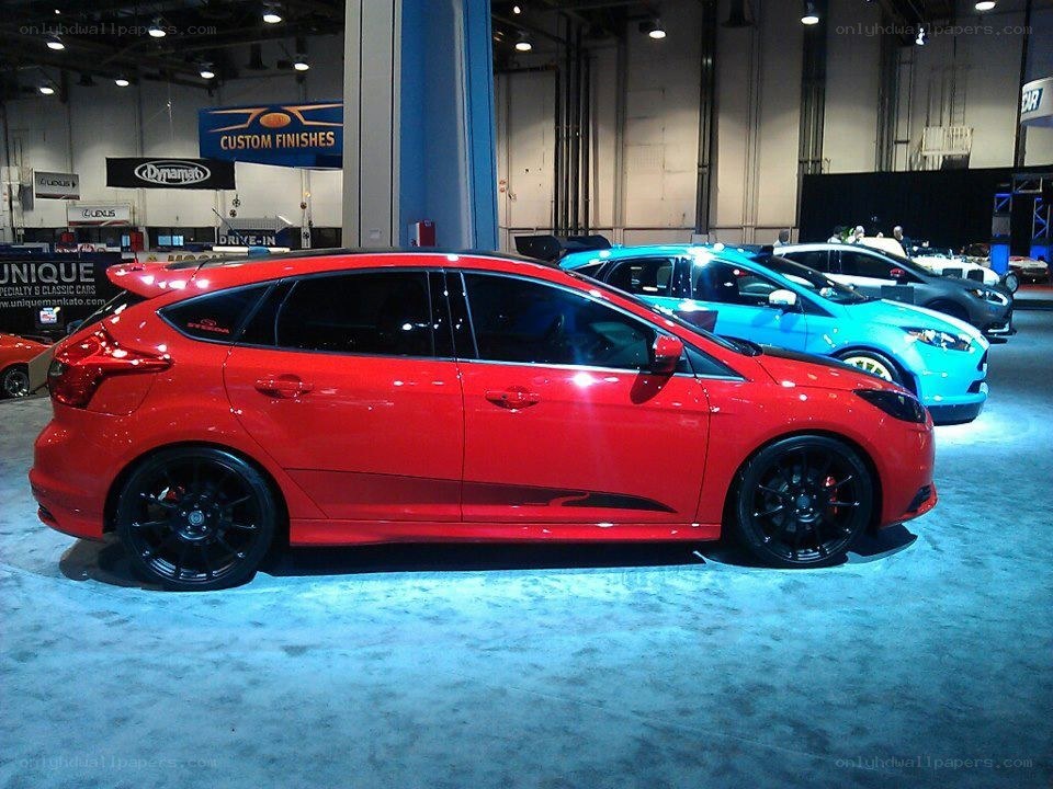 Red Ford Focus at auto show