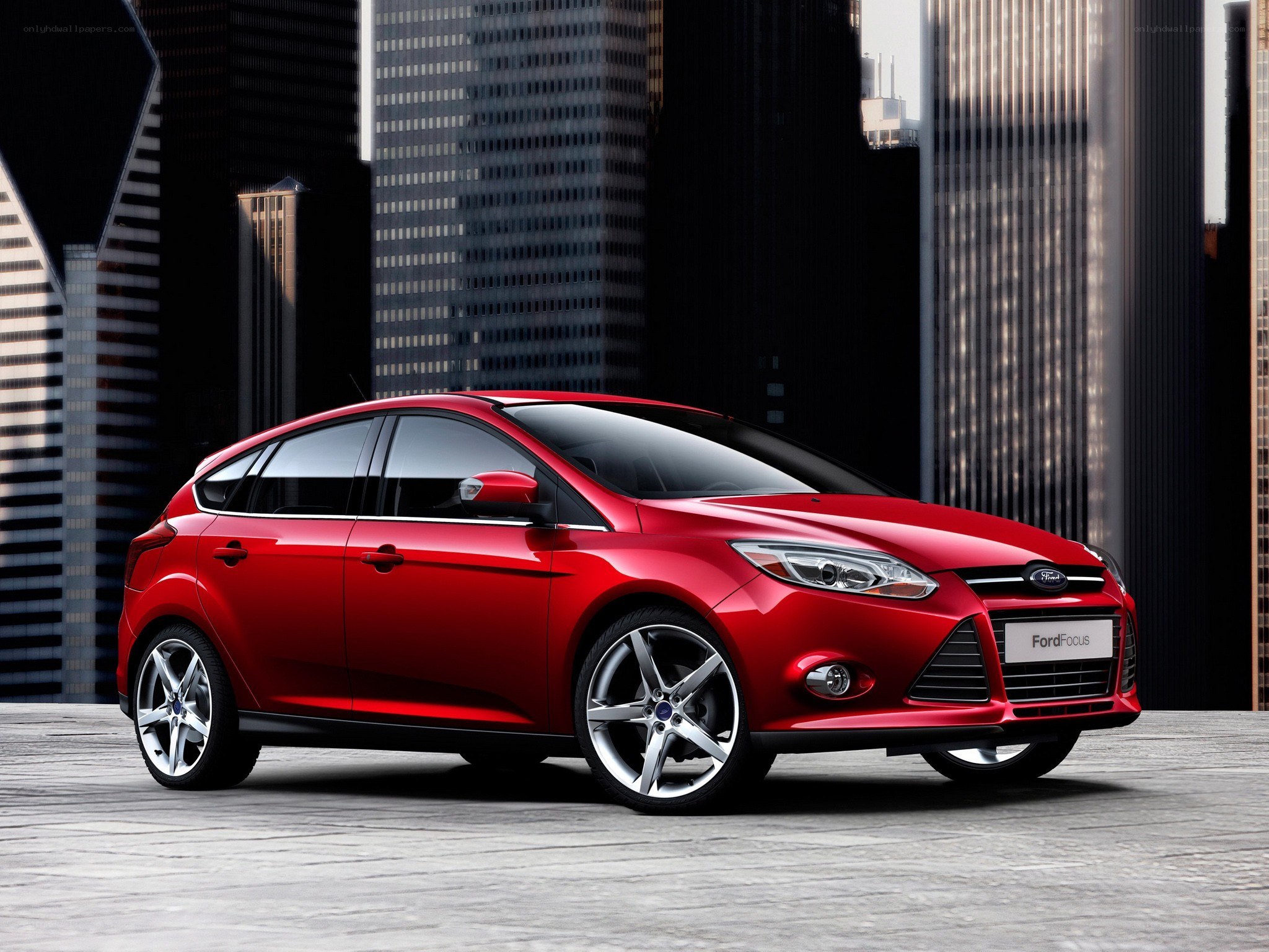 Red Ford Focus hatchback