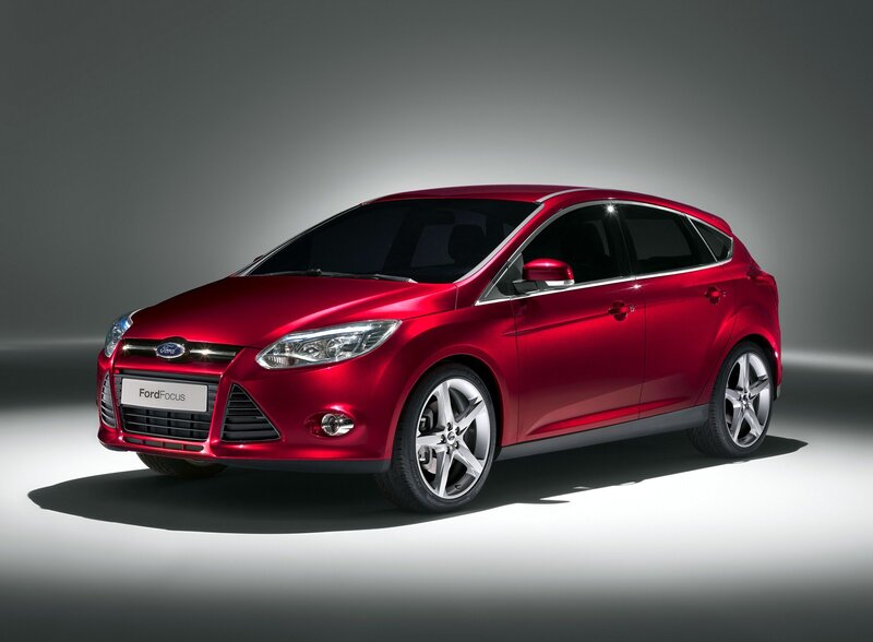 Red Ford Focus Hatchback — Dramatic, Photograph, Car, Wheels