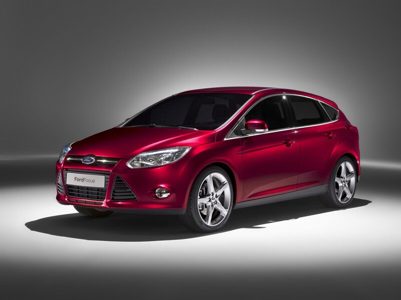 Red Ford Focus Hatchback — Dramatic, Photograph