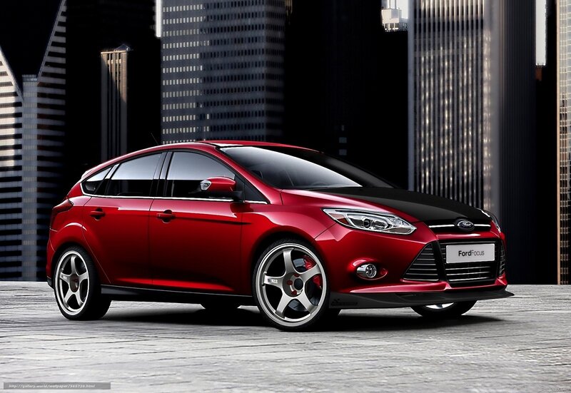 Red Ford Focus hatchback