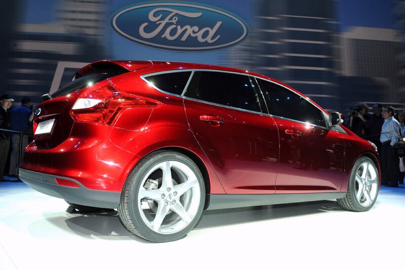 Red Ford Focus on display