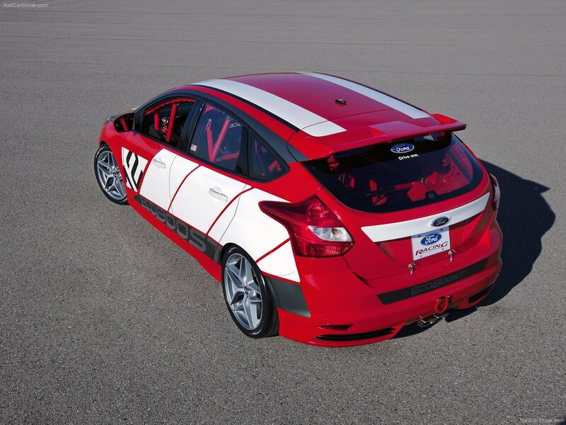 Red Ford Focus Race Car