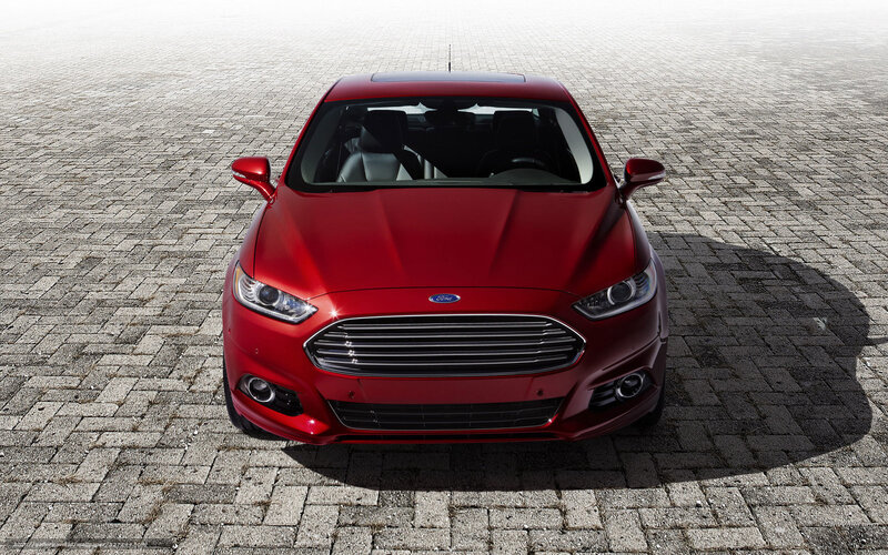 Red Ford Fusion Car