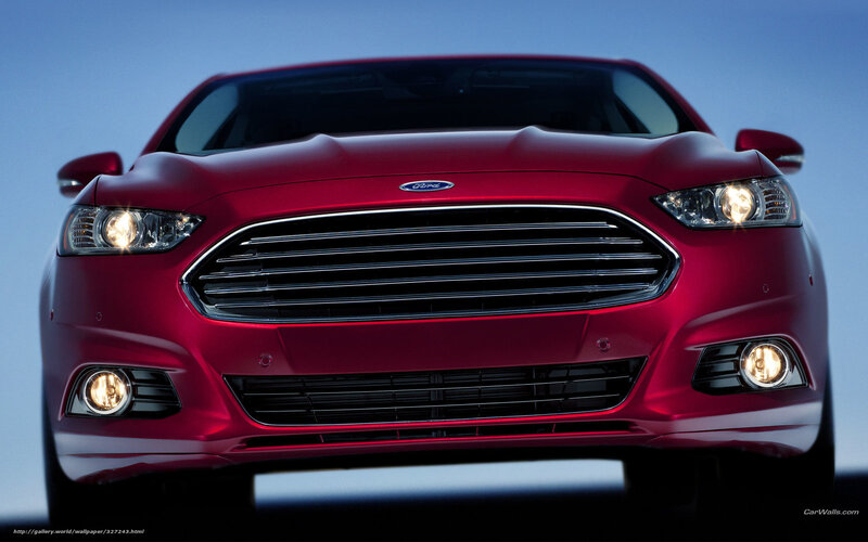 Red Ford Fusion front view