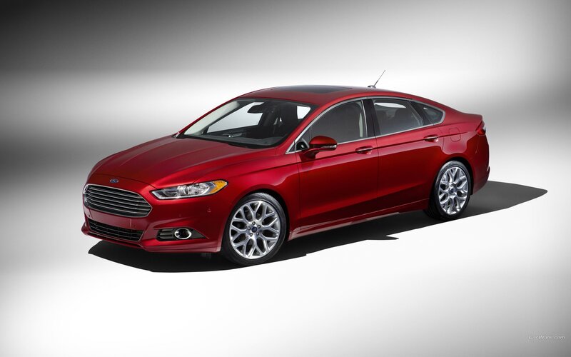 red ford fusion sedan