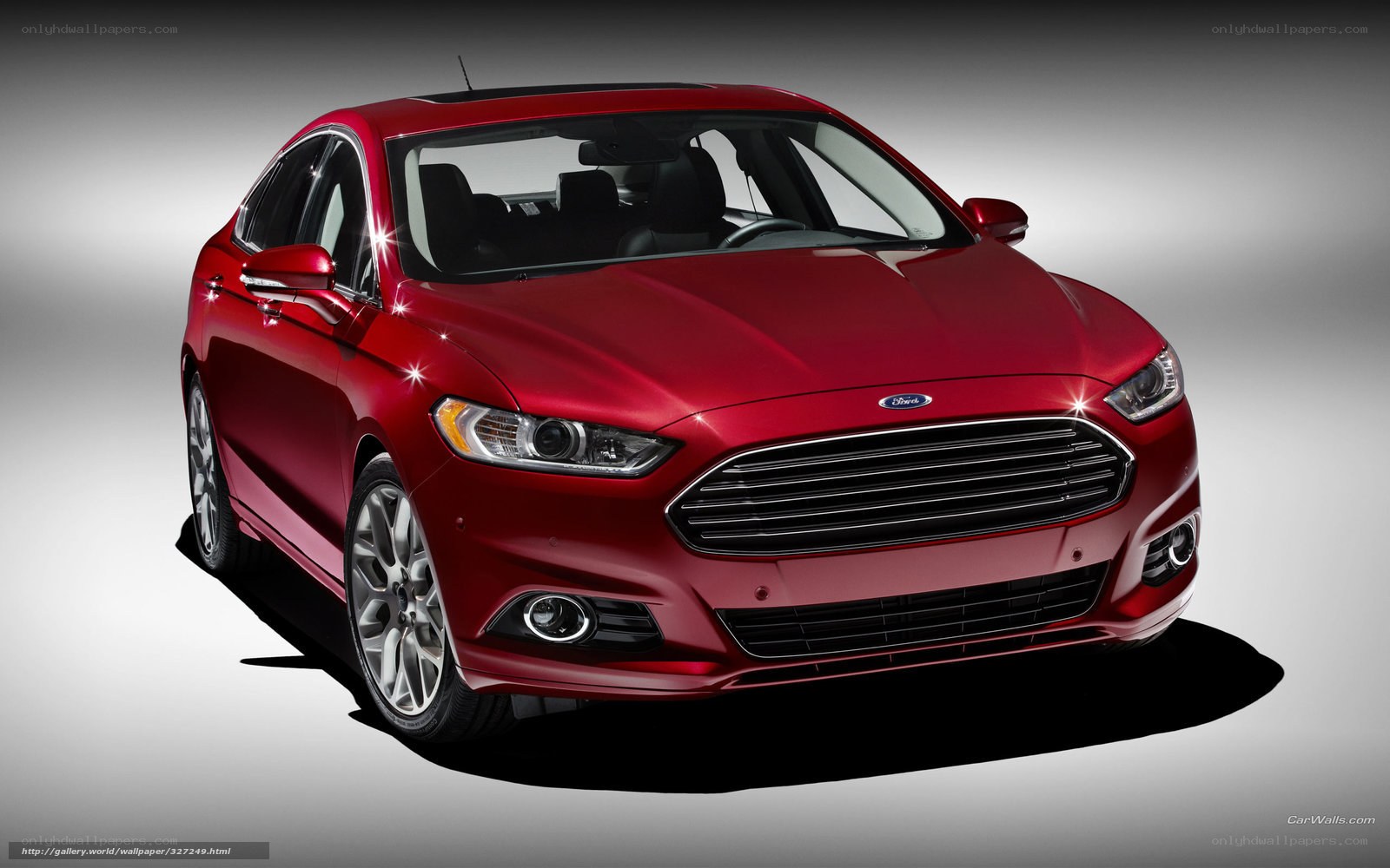 Red Ford Fusion sedan