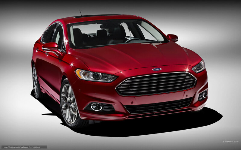 Red Ford Fusion Sedan — Dramatic