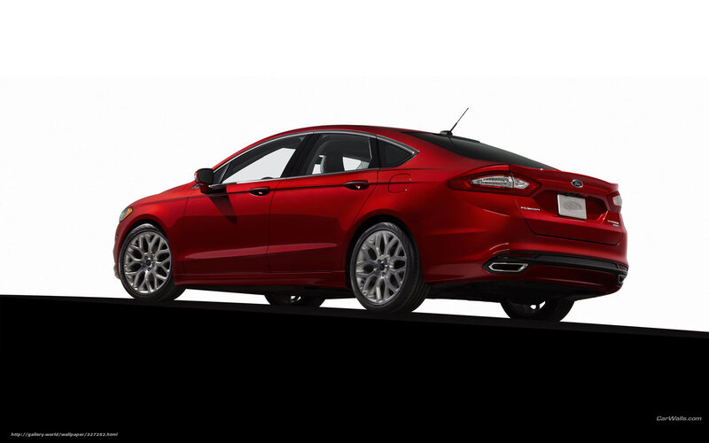 Red Ford Fusion Sedan — Neutral, Photograph, Car