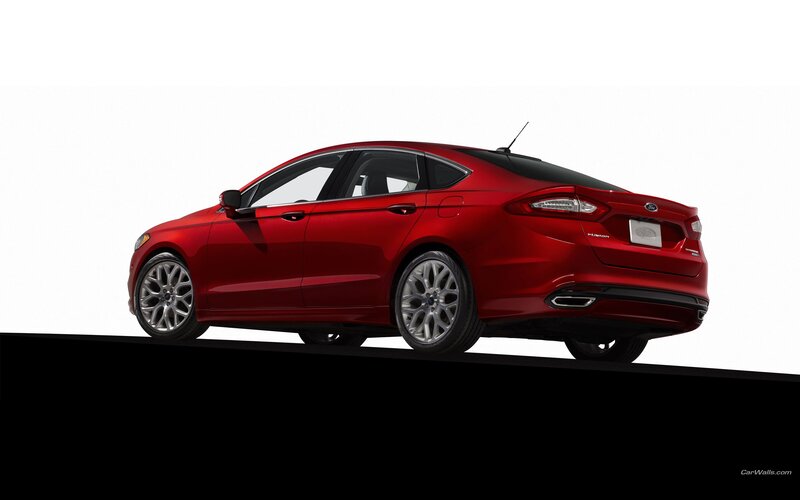 Red Ford Fusion Sedan — Neutral, Photograph, Car, Wheel