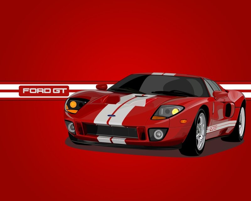 Red Ford GT sports car