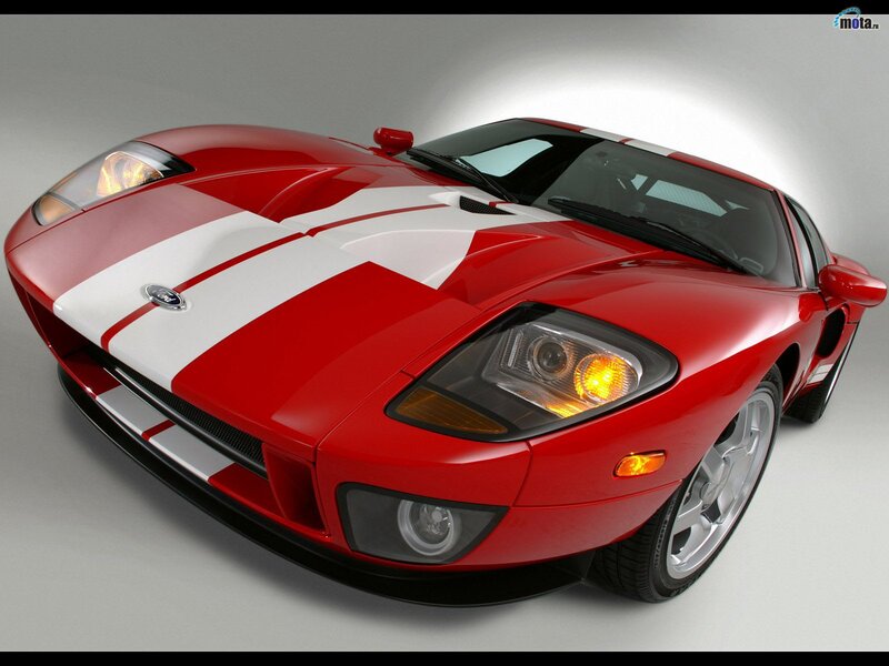 red ford gt sports car