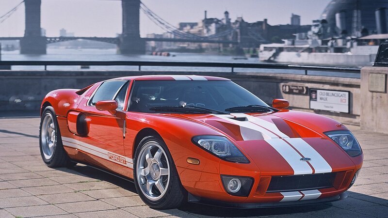 Red Ford Gt Sports Car — Dramatic, Afternoon, Photograph