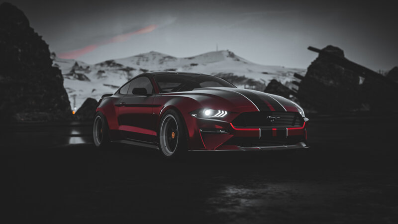 Red Ford Mustang Car