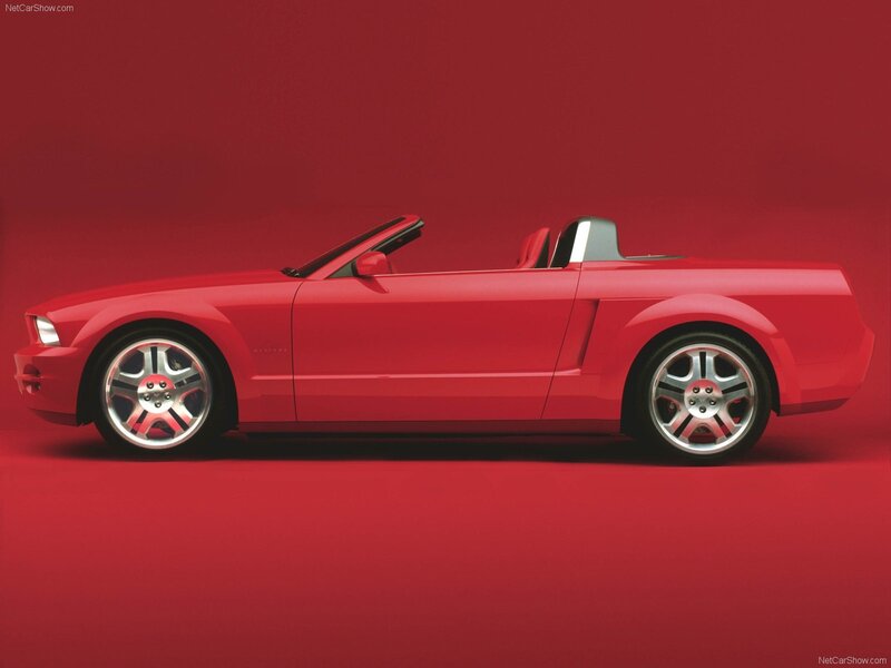Red Ford Mustang convertible