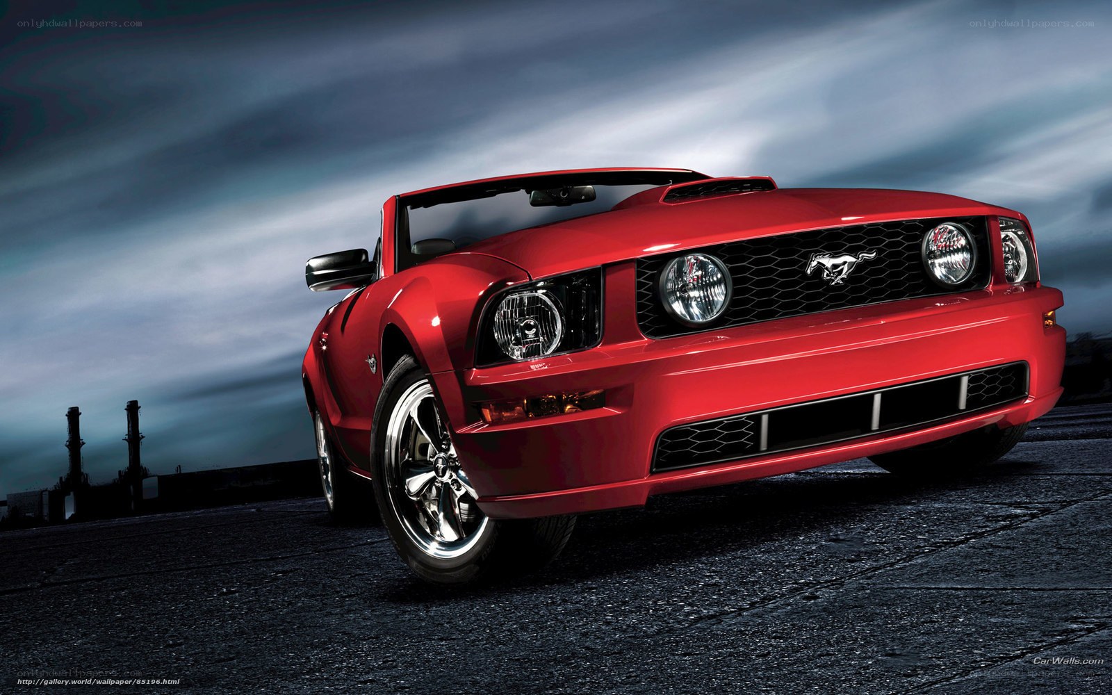 Red Ford Mustang convertible