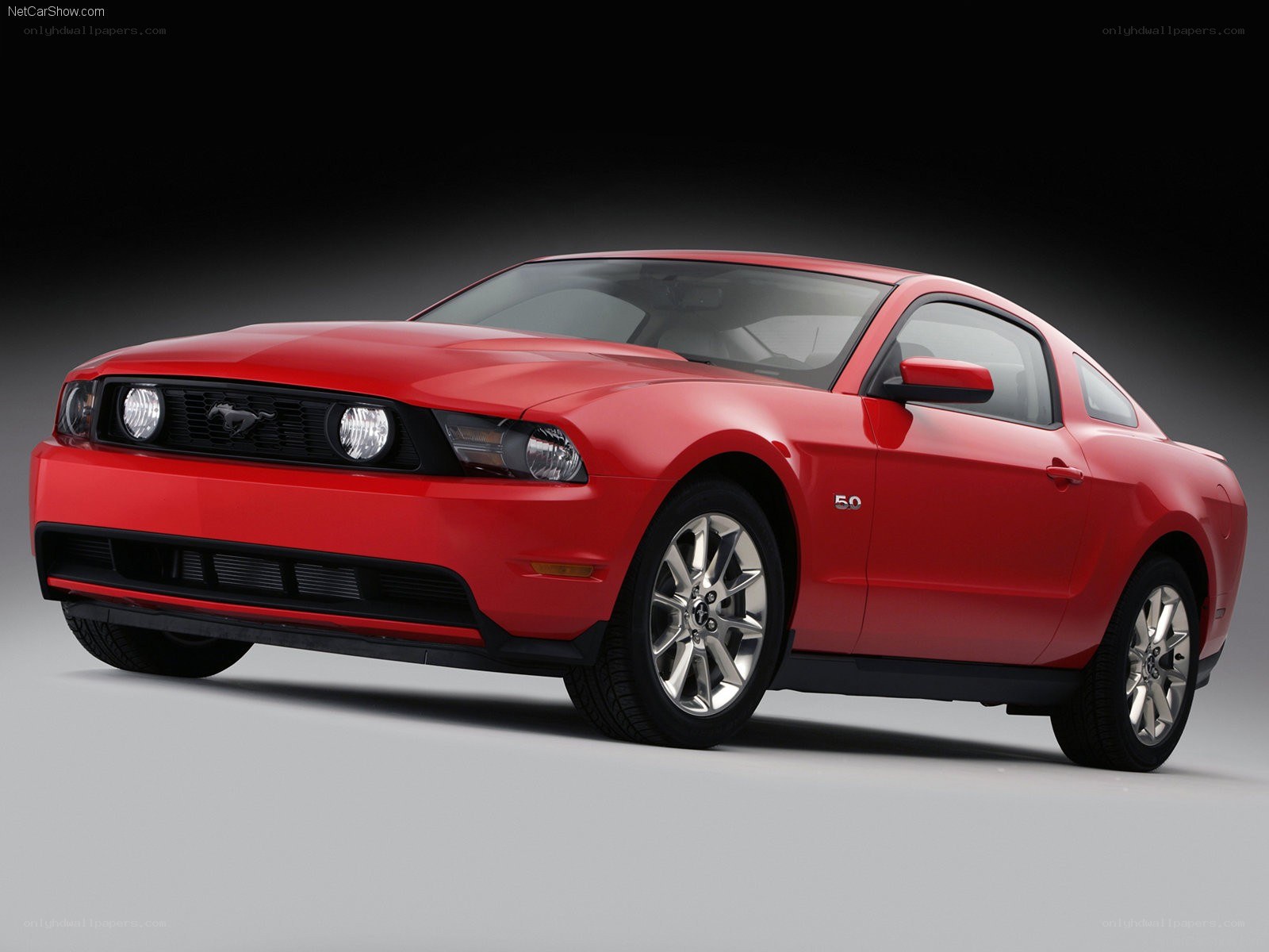 Red Ford Mustang coupe