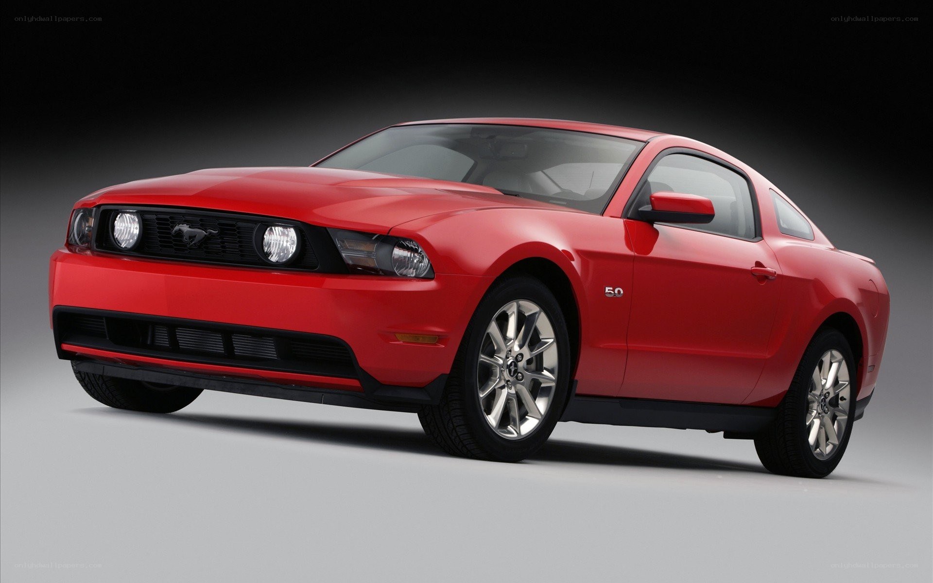 Red Ford Mustang coupe