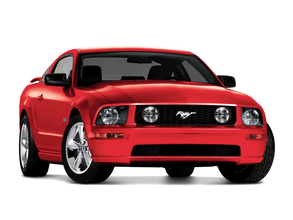 Red Ford Mustang coupe