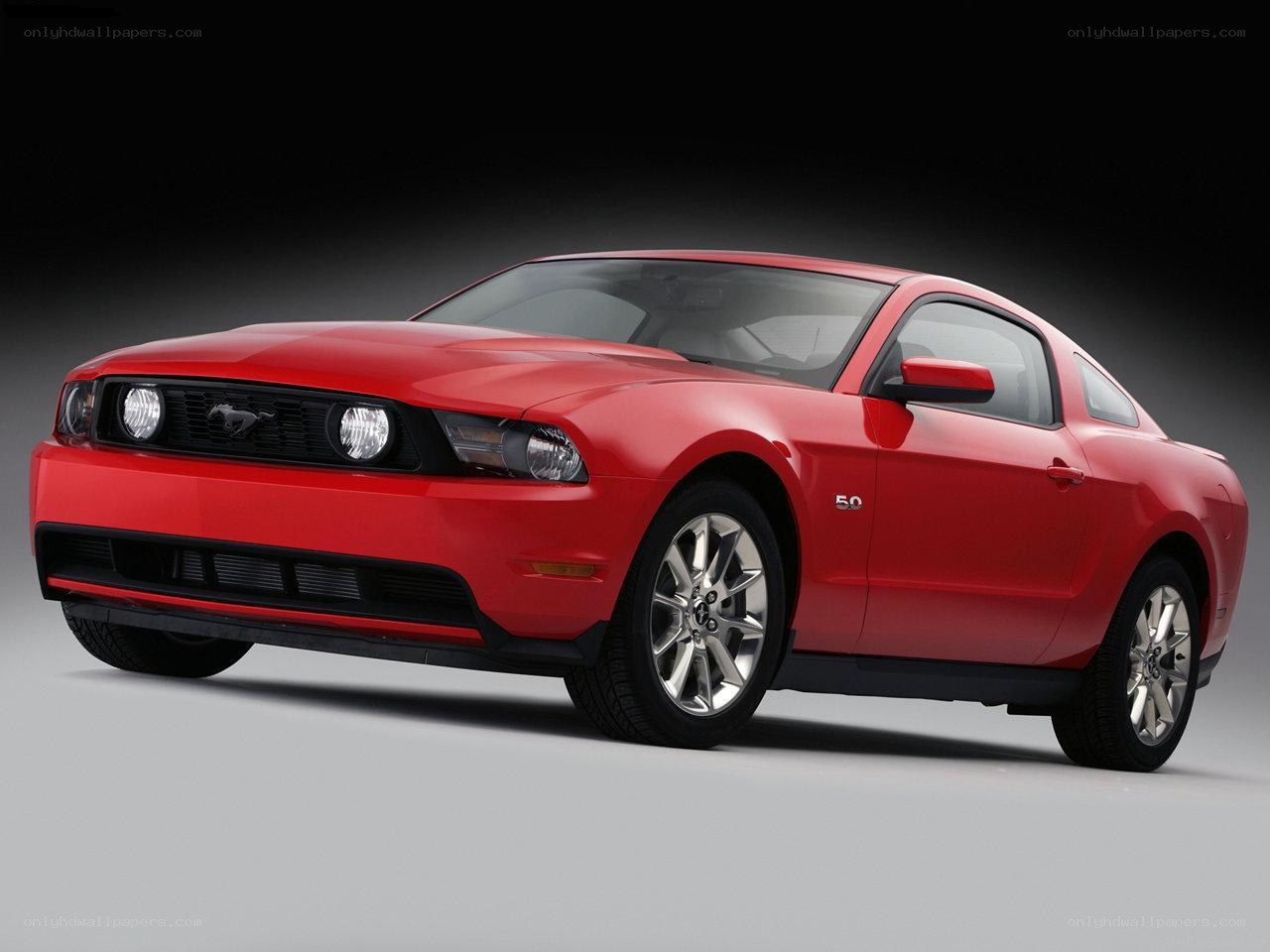 Red Ford Mustang coupe