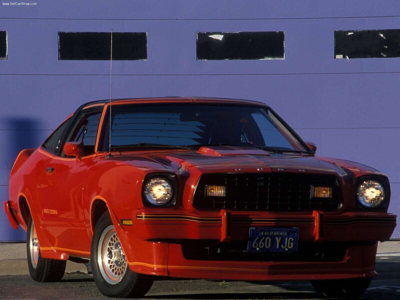 Red Ford Mustang — Dramatic, Afternoon, Photograph, Car, License Plate, Building