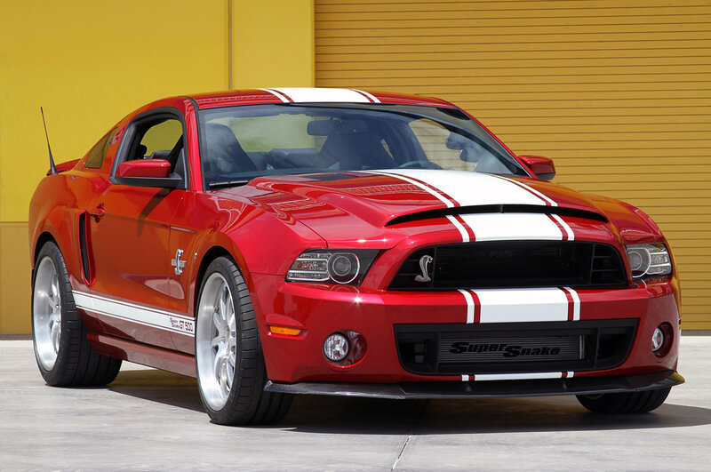 Red Ford Mustang — Dramatic, Afternoon, Photograph, Car, Stripes