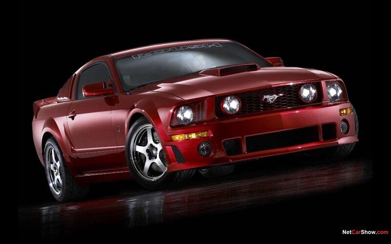 Red Ford Mustang — Dramatic, Photograph, Car, Headlights