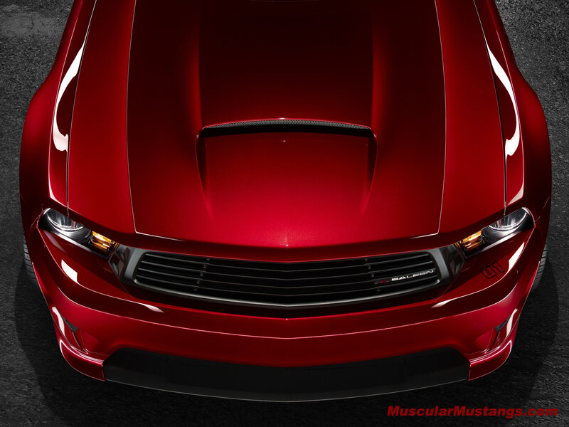 Red Ford Mustang — Dramatic, Photograph, Car, Hood