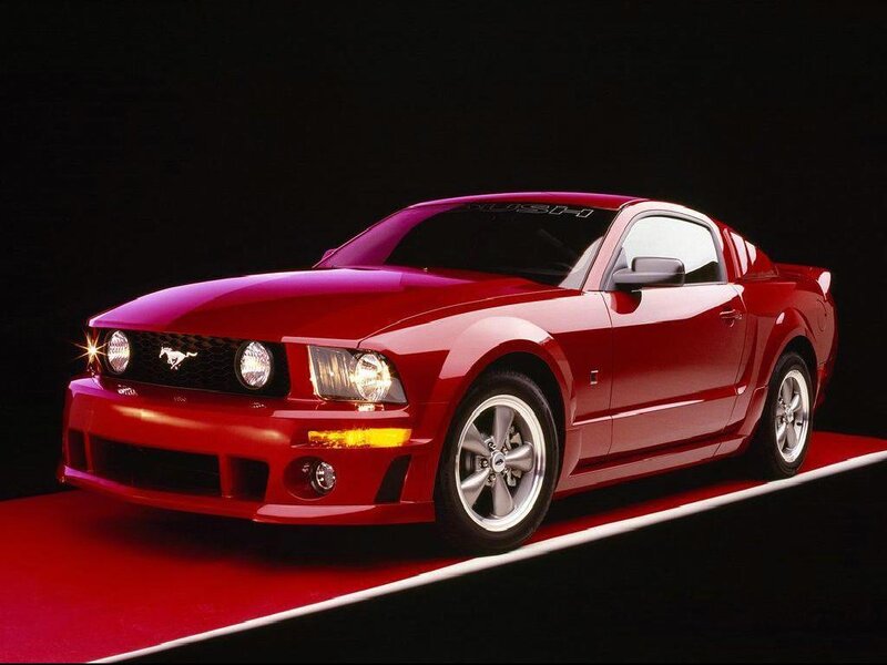 Red Ford Mustang — Dramatic, Photograph, Car, Road