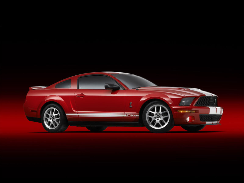 Red Ford Mustang — Dramatic, Photograph, Car, Stripes, Wheels